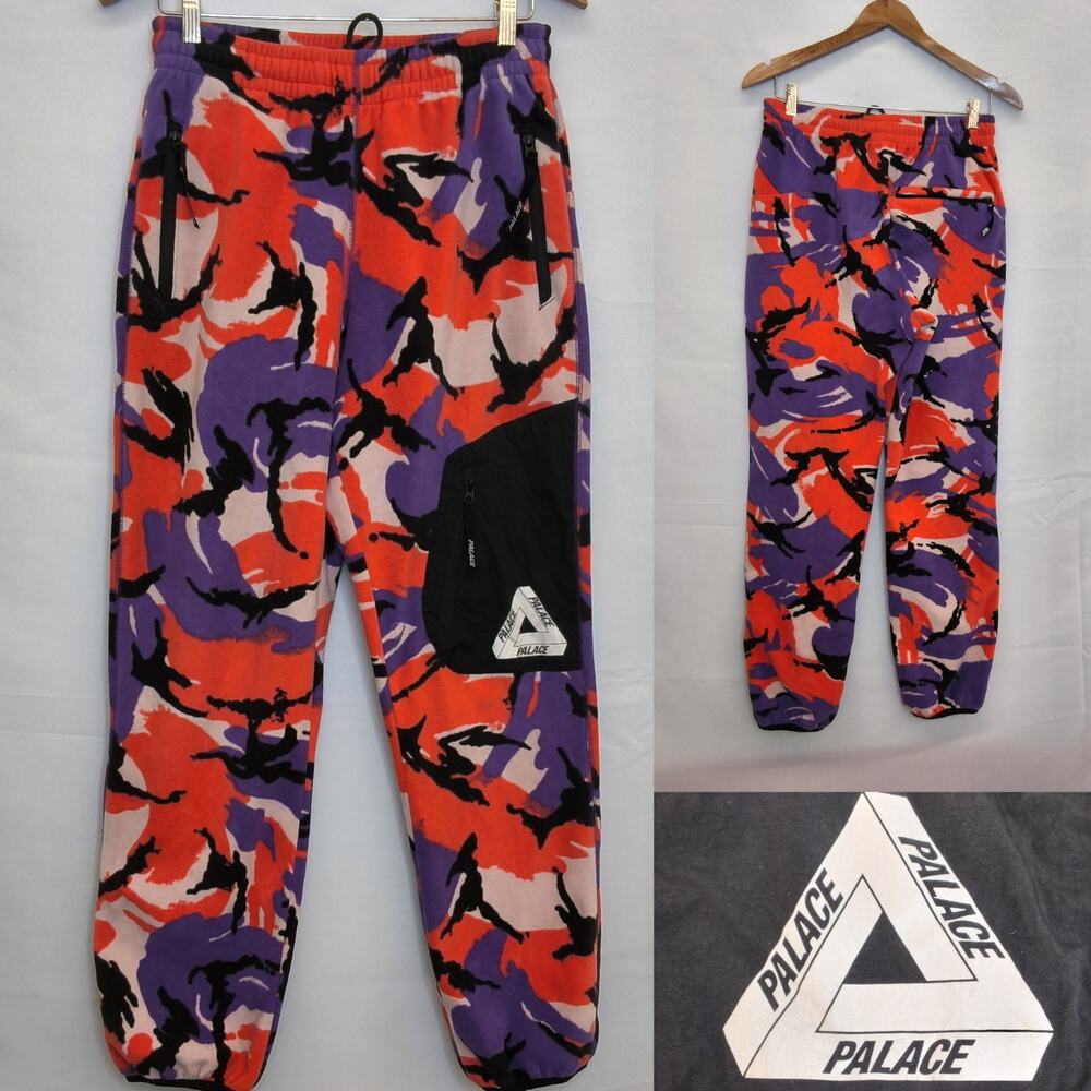 Palace P-Surgent Fleece Joggers Men's M Orange/Purple Camo #W4824